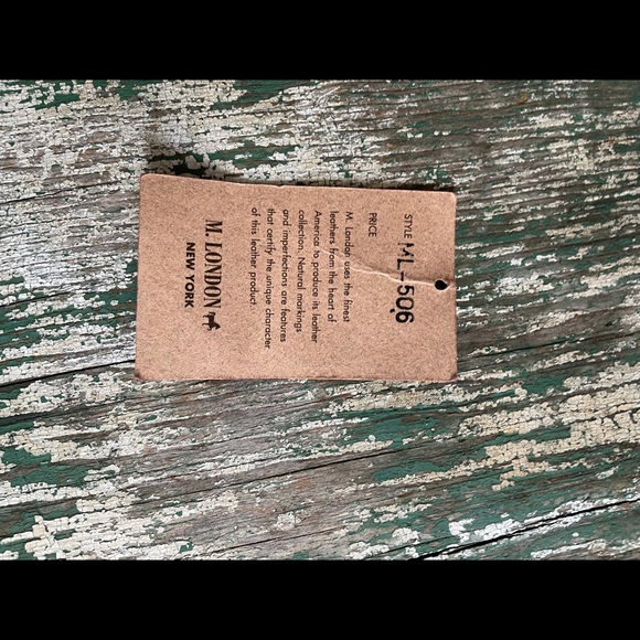 ♥️ UNIQUE ♥️ M. London Distressed Brown Leather Utility Tote NWOT 🫶🏻👜 - Picture 10 of 15